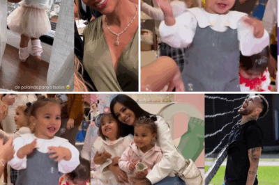 Pequena Mavie encanta em festa simples de amiga e mostra que a alegria está nas coisas mais puras da infância